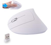 KeautFair Mouse wireless ergonomico per mancini (bianco)