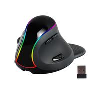 KeautFair Mouse wireless verticale, mouse USB 2,4 G dal design ergonomico con palmare rimovibile, retroilluminazione RGB a 7 colori e design a 7 pulsanti, mouse portatile ricaricabile per Windows, Mac