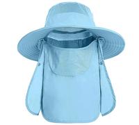 KEAYOO Cappello da sole da uomo e donna, UPF 50+, con protezione per il viso e per il collo, 3 in 1, protezione UV, traspirante, con zanzariera rimovibile, leggero e pieghevole, per escursionismo
