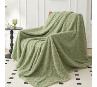 KEAYOO Coperta per divano in morbida microfibra, versatile e facile da pulire, ideale come coperta per divano e copriletto, buon regalo (verde, 150 x 200 cm)