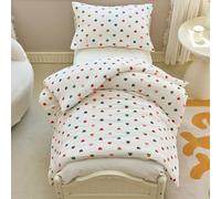 KEAYOO Muslin, biancheria da letto per bambini e bambini, in cotone, delicata cura per i più piccoli dormitori (100 x 135 cm + 40 x 60 cm, cuore)