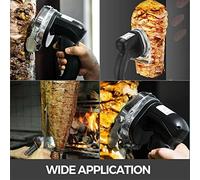Kebab Affettatrice 0-8mm Elettrico Senza Fili Kebab Doner Coltello 2 Lame Shawarma Taglierina Commerciale Arrosto Giroscopio Macchina di Taglio di Carne Per uso fai da te(Wireless Slicer)