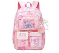 KEBEIXUAN Borse da scuola per ragazze, zaino per la scuola di grande capacità resistente all'acqua con scomparto per laptop zaino per ragazze per primaria, rosa, L