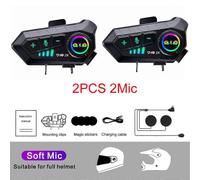 Kebidumei 1/2 Pz YP10 Bluetooth 5.3 Interfono per moto 300M 2000Mah Casco Moto intercomunicador Voce