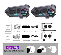 KEBIDUMEI 1/2X Moto Interfono Auricolare Casco per 2 Piloti Intercomunicatore Mo