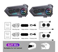 KEBIDUMEI 1/2X Moto Interfono Auricolare Casco per 2 Piloti Intercomunicatore Mo