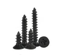 KEBLIN 100 Pezzi M1 M1.2 M1.3 M1.4 M1.5 M1.6 1.7 Vite autofilettante Mini a Testa Svasata Piatta Phillips in Acciaio al Carbonio Nero(3mm x100pcs,M1.3)