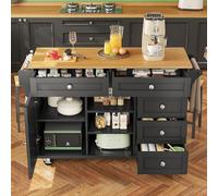 Kebnor Carrello da pranzo, cassettiera combinata, mobile e solido, design doppio, adatto per cucine domestiche (134 x 46 x 92 cm)