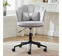 Kebnor Design moderno: due sedie spogliatoio, sedia da ufficio, schienale a forma di petali, cuscino lombare a forma di farfalla, regolabile in altezza, morbido cuscino grigio