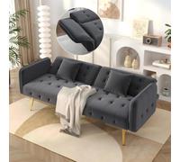 Kebnor Divano-Letto a Due Posti Multifunzionale con Funzione Letto, Schienale Regolabile + Braccioli Multi-Posizione. Moderno Divano-Letto Pieghevole per Soggiorno - Rivestimento in Velluto. Ampio