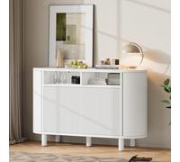 Kebnor Moderno Sideborad con vano portaoggetti multifunzionale per corridoio, sideborad con porte simili al frigorifero e poggiapiedi regolabili, ideale per corridoio, corridoio o soggiorno (bianco)
