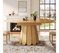 Kebnor Tavolo da pranzo allungabile, tavolo da pranzo, tavolo da cucina, balcone, tavolo da pranzo in legno, tavolo da pranzo rotondo, allungabile verso ovale, 118-158 cm, può ospitare fino a 6