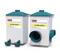 KEBONNIXS Set di abbeveratoio automatico a forma di tazza di pollo e mangiatoia per porte, 4,5 kg