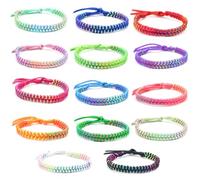Keboyoe 14 Pezzi Braccialetto Dell'amicizia Intrecciato Multicolore Braccialetti Amicizia Intrecciato Regolabile Braccialetti Tessuti Fatti a Mano per Ragazze, Donne, Bambini