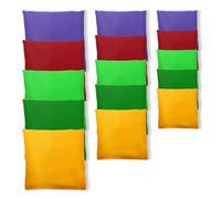 Keboyoe 15 Pezzis Sacchetti di Cornhole Bean Bag Set (5x5, 7x7, 10x10 cm) | Colorati Corn Hole Bean Bag da Lancio Sandbag Cornhole Bag Toss Game Set Cornhole Bag per Sport All'aperto,Famiglia,Partito