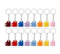 Keboyoe 16 Pezzi Portachiavi Coppia Cuore Portachiavis a Forma di cuore | per Lei e Lui Regalo Coppia Casa Nuova,8 Colori,Brick portachiavis Regalo Anniversario,portachiavi cuores Mattoncini