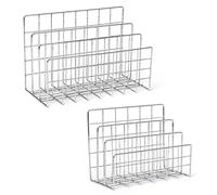 Keboyoe 2 Pezzi Portadocumenti in Ferro 3 Griglia Supporto per Documenti | Magazine Storage Rack di Riempimento Verticale di File in Ferro Portariviste Sorter Mail Organizer per Posta,Libri,Brochur