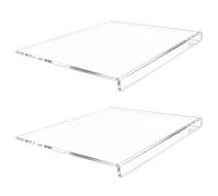 Keboyoe 2 Pezzi Tagliere in Acrilico Anti-trasparente con Bordo 40×27cm Antiscivolo Trasparente Tagliere in Acrilico con Bordo da Banco Trasparentes Taglieres Da Cucina per Frutta,Panini,Pizze,Verdura