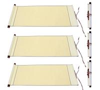 Keboyoe 3 Rotolo 80×34cm Xuan Carta Pergamena Bianca per Chinoise Calligraphie, Carta Pergamena Scroll Rice Paper con Aste di Legno per Peinture Scrittura Chinois