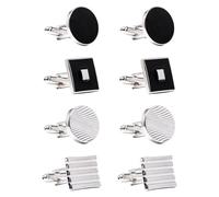 Keboyoe 4 Paia Gemellis da Uomo Camicia Uomo Gemelli per Camicia Gemellis Classici per Uomos Gemelli Cilindro Personalizzati Set per Compleanno,Matrimonio,Regalo del Padre