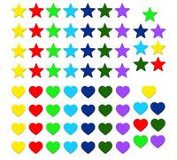 Keboyoe 70 Pezzi Magnete Stella Calamite Frigorifero Calamite Piccole Colorate Calamite per Lavagna Magnetica Magneti Calamites per Tabella Delle Ricompense,Lavagne,Frigorifero(Stella,Cuore)