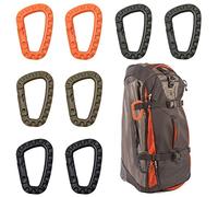 Keboyoe 8 Pezzi Moschettone Tattico Moschettone in Plastica Moschettone da Esterno Multifunzionale Forma D Fibbia Accessori da Arrampicata All'Aperto per Zaino Campeggio Viaggio
