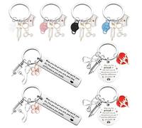 Keboyoe 8 Pezzi Portachiavi Infermiera, Infermiera Keychain Portachiavi per Infermiere con Ciondolo Siringa Stetoscopio Cappello da Infermiera Portachiavi in Metallo per Medico Infermiera Regali