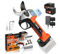 Kebtek Forbice Elettrica per Potatura 35 MM, LCD Display, Motore Brushless, con 2 Batteria 18V 2000mAh, Forbici Potatura Professionali per Frutteto, Giardino, Fattoria (KTE-35)