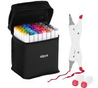 Kebuye 48 Set di Pennarelli Colorati, Marcatori Pennarelli ad Alcool Punta Doppia per Artisti Disegni e Illustrazioni Schizzi Art Sketch