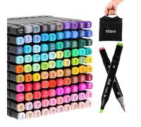 Kebuye Pennarelli Doppia Punta 100 Colori Set Pennarelli ad Alcool Marker Pennarelli Professionali per Principianti e Artisti Schizzi Colorare Manga Disegnare Anime