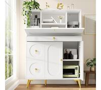 KecDuey Armadietto da cucina, 100 x 50 x 140 cm, moderna credenza con ante pieghevoli, semplice e moderno, multifunzionale, per cucina, sala da pranzo e soggiorno
