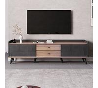 KecDuey Credenza 160 x 40 x 58 cm con due cassetti, mobile TV, tavolo TV, pannello basso con due ante scorrevoli. Texture squisita