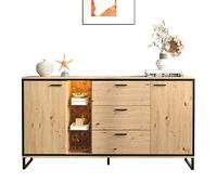 KecDuey Credenza 160 x 40 x 85 cm, con tre cassetti, con due ante con venature squisite, moderno armadietto con ripiani, elegante e funzionale per la casa