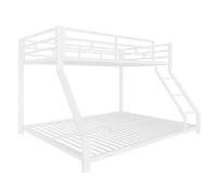 KecDuey Letto in ferro, letto a castello, 90 x 200 cm, letto inferiore 140 x 200 cm, struttura del letto con ringhiera, gradino, senza materasso, letto in metallo per soggiorno, camera da letto