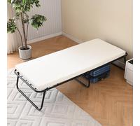 KecDuey Letto singolo, pieghevole, 80 x 190 cm, letto in metallo con spazio di archiviazione, montaggio senza attrezzi, colore nero, pieghevole, salvaspazio