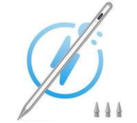 KECOW Penna ipad per iPad dal 2018 al 2023,Penna Stilo per Rifiuto del Palmo, Penna per iPad con 3 Punte, Penna Tattile con Funzione di Rilevamento dell'Inclinazione (Grigio)