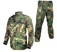 Kecrotac Tactical Military Camo BDU Uniform Set per uomini camicia da combattimento e pantaloni Ripstop Abbigliamento per attività all'aperto, caccia, softair, paintball, woodland, L