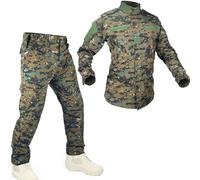 Kecrotac Tactical Military Camo BDU Uniform Set per uomini camicia da combattimento e pantaloni Ripstop Abbigliamento per attività all'aperto, caccia, softair, paintball, Jungle digitale, S