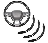 KEDDWE 3 Pezzi Copri Volante Auto per Volvo XC40 XC 40 2018-2025, Coprivolante in Fibra di Carbonio Antiscivolo,A