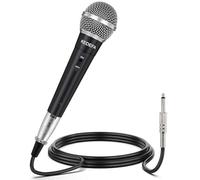 KEDEFA KM58 - Microfono per karaoke portatile, con cavo, cardioide, dinamico, con cavo audio XLR staccabile da 4 m e interruttore on/off, per macchina da canto karaoke, altoparlante