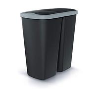 KEDEN Pattumiera con 2 coperchi indipendenti da 45 l nero