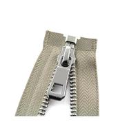 KEDFZY 2 Pezzi, 5#, Cerniere Metalliche autobloccanti Aperte da 35-85 cm, per Abbigliamento, Calzature, Tasche e Accessori per Cucire Indumenti,Cachi,65 Centimetri