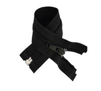 KEDFZY Cerniera Aperta in Nylon Nero, 2 Pezzi, 5#. Catene, Lunghezza 30-180 cm, Adatte per Cucire Indumenti, Cappotti Lunghi e Piumini.