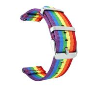 KEDFZY Cinturino per orologio in nylon intrecciato resistente, largo 20-22 mm e lungo 20 cm, adatto per l'uso sportivo e quotidiano.,Arcobaleno,20 millimetri