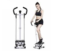 Kedia Stepper Stepper Fitness Machine con fascia di resistenza, pedali antiscivolo e LCD Monitor, Up-Down Stepper, Stepper Swing (nero bianco + braccioli)