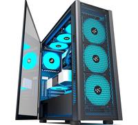 KEDIERS Case PC - Preinstallato 6 PWM ARGB ventilatore, E-ATX Tower Case in vetr