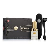 Kedma - Set Dermaroller e Siero Idratante Notte - Stimolazione del Collagene e Luminosità - Con Acido Ialuronico e Vitamina C - 1 Set