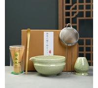 Kedoxi Matcha Kit, the Matcha Set 5Pcs Fruste Bamboo, Ciotole Matcha, Misurino (Chashaku), Supporto per Frusta Matcha, Filtro, Set per Cerimonia del Tè Giapponese, Macha Tea Kit per Il Miglior Regalo
