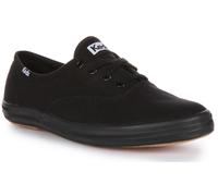 KEDS Champion Basso con Lacci Casual Tela Scarpe Nere Da Donna UK 3 - 8
