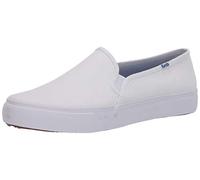 Keds Double Decker Slip on, Tennis Donna, Tela Bianca, 41.5 EU Larga